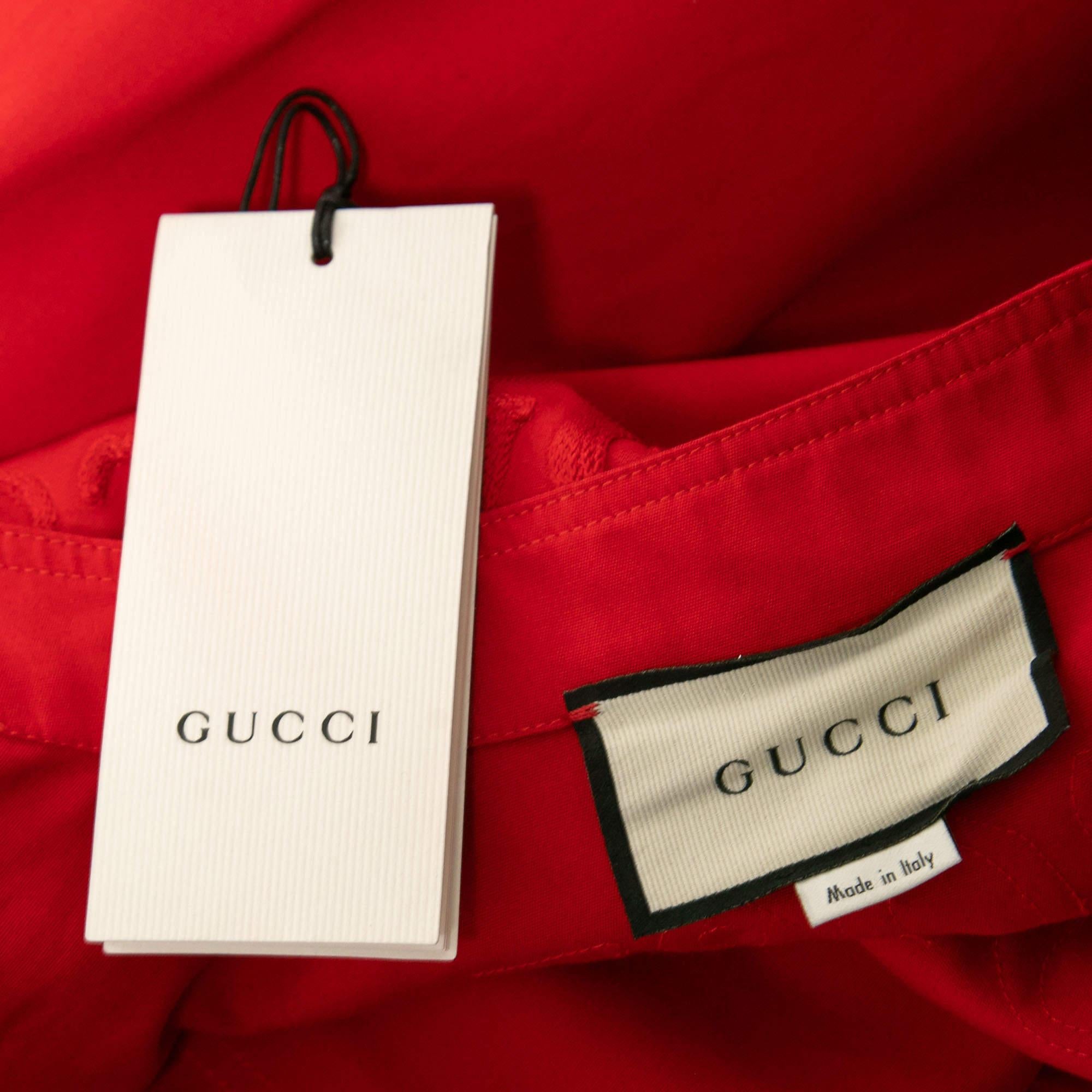 De las mujeres Mono Gucci rojo de algodón con detalle de rayas M en venta