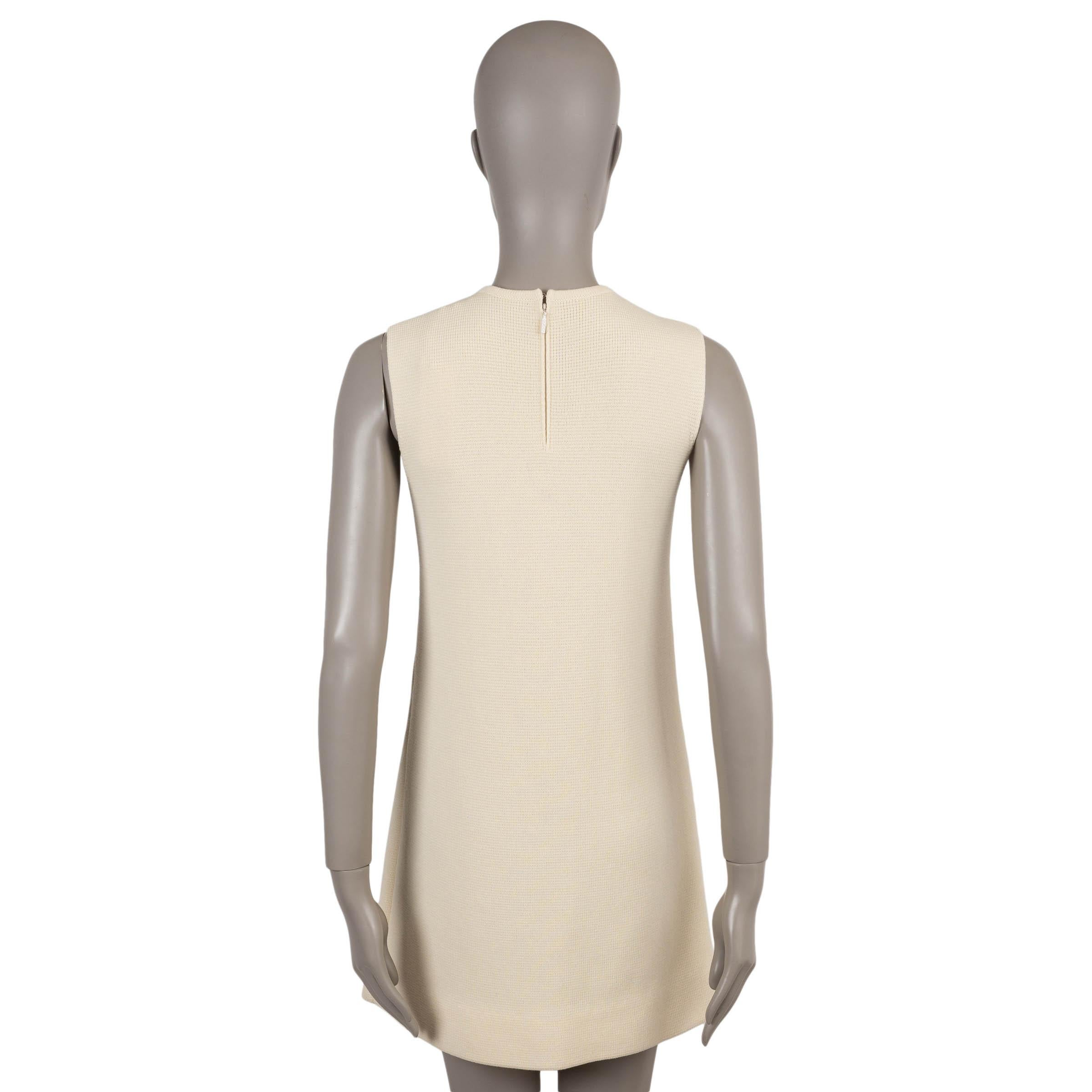 White GUCCI red cream wool 2023 SLEEVELESS KNIT MINI Dress 38 XS For Sale
