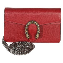 Gucci Red Dollar Calfskin Crystal Super Mini Dionysus