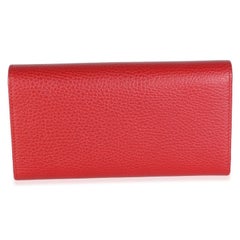 Gucci Red Dollar Calfskin GG Marmont Continental Wallet