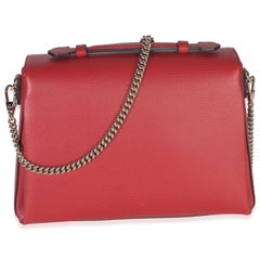 Gucci Red Dollar Calfskin Medium Interlocking G Top Handle Bag