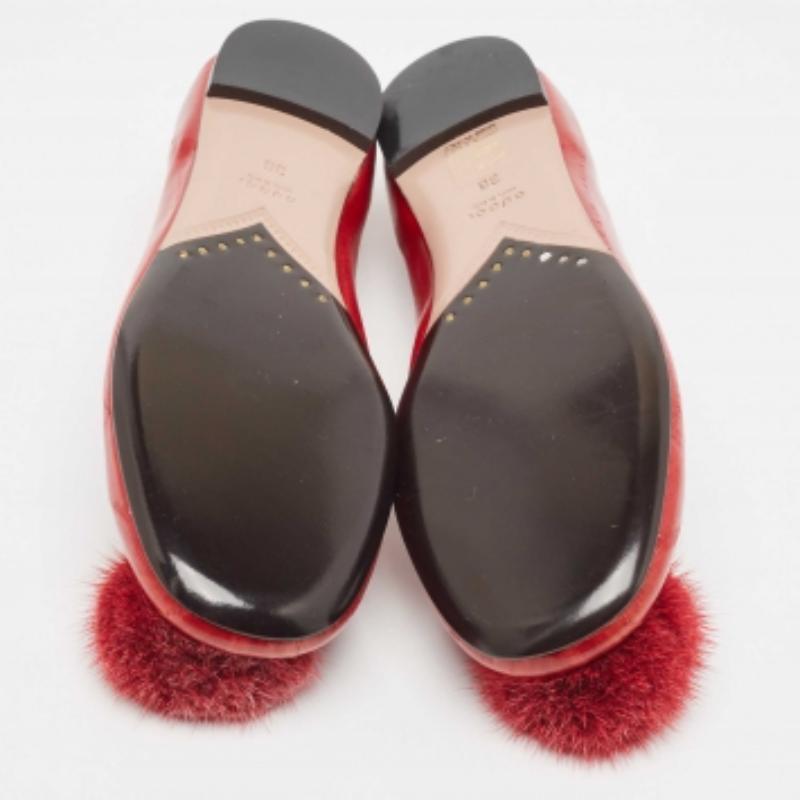 Bailarinas Gucci Rojo Anguila Pom Pom Talla 36 en venta 2