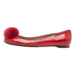 Bailarinas Gucci Rojo Anguila Pom Pom Talla 36