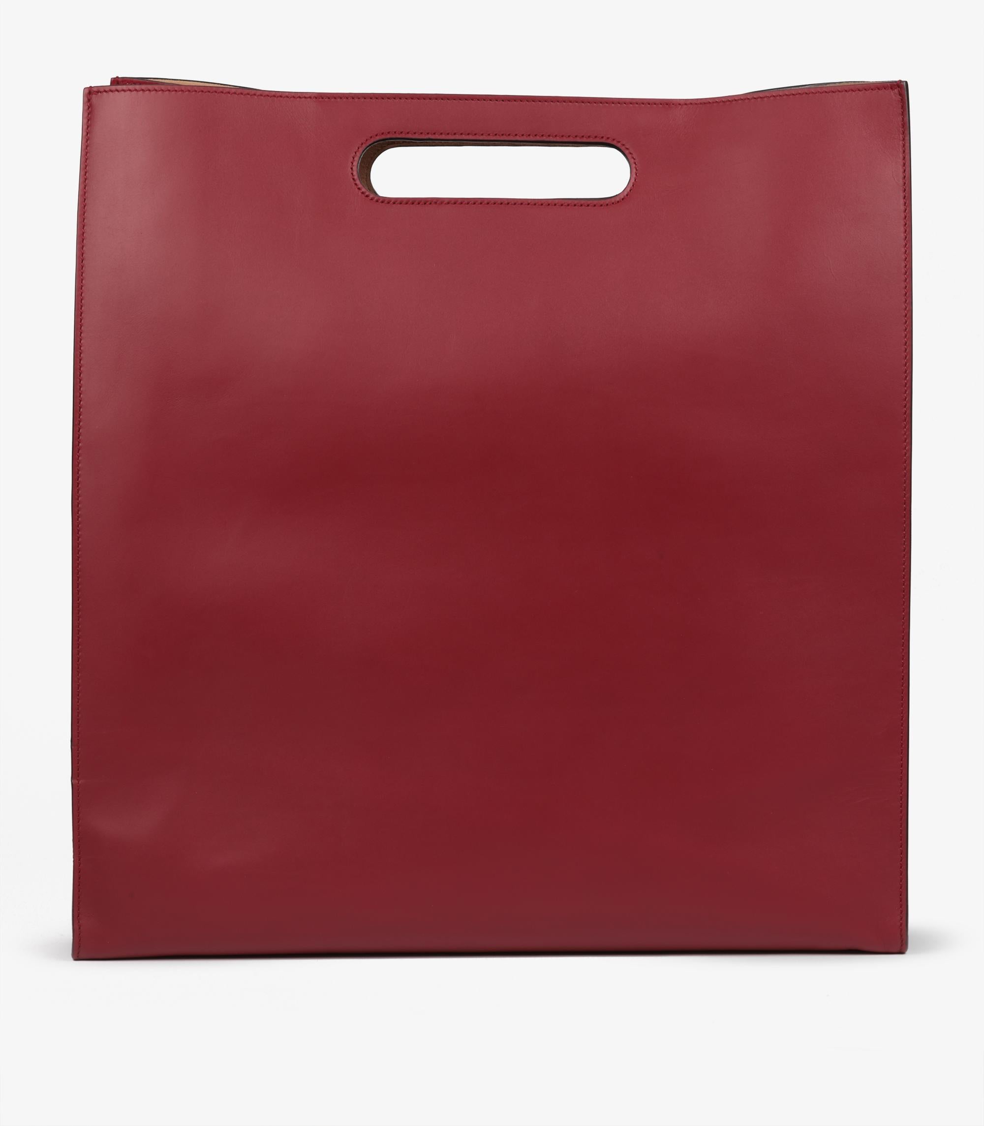 Women's or Men's Gucci Red Embossed Smooth Calfskin Leather XL Tote For Sale