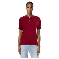 Gucci Red Embroidered Collar Polo T-Shirt Size XL