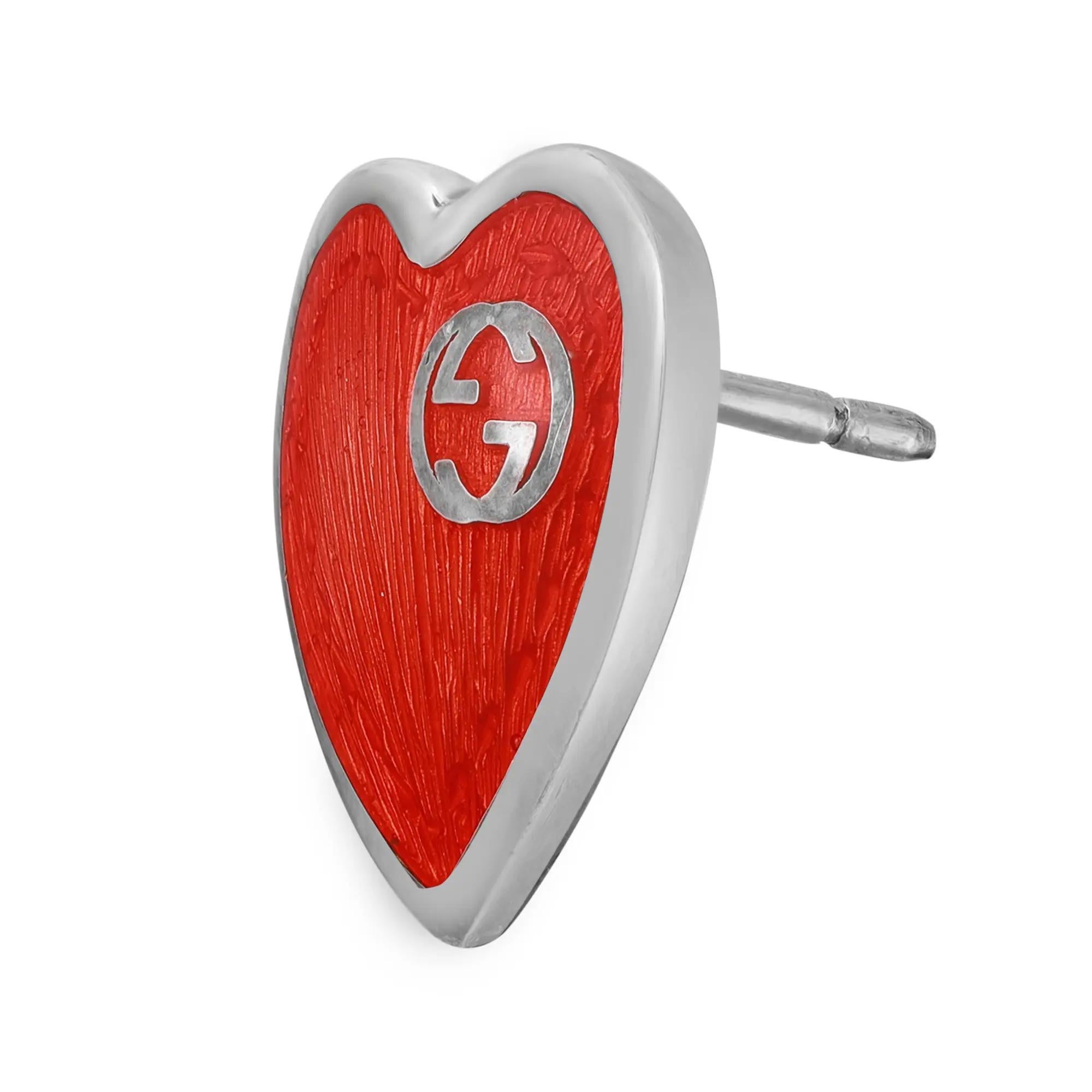 gucci red heart earrings
