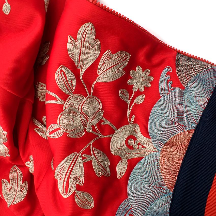 Women's Gucci Red floral embroidered track jacket L
