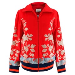 Gucci Red floral embroidered track jacket L