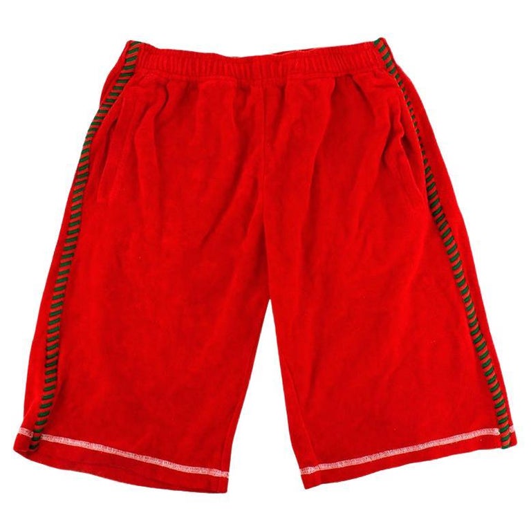 Gucci Red French Terry Basketball Shorts For Sale at 1stDibs
