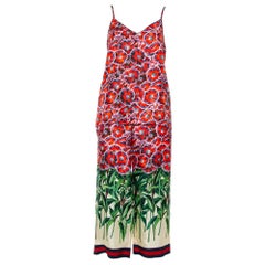 Gucci Red Garden Printed Silk Camisole & Wide Leg Pants Set S