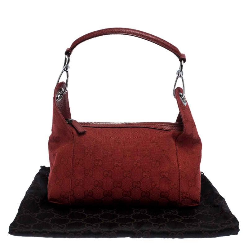Gucci Red GG Canvas and Leather Shoulder Bag 7