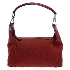 Gucci Red GG Canvas and Leather Shoulder Bag