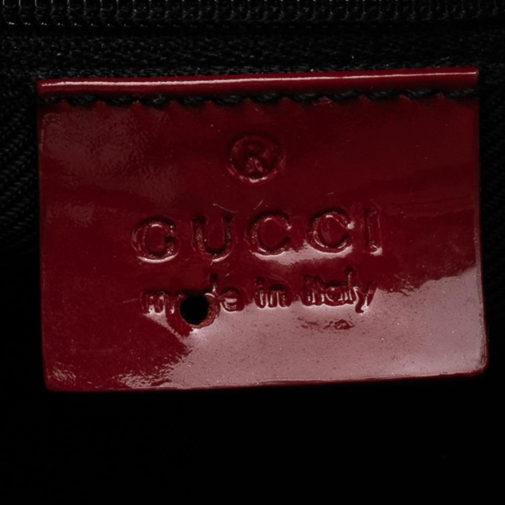 Gucci Red GG Canvas and Patent Leather Shoulder Bag 1