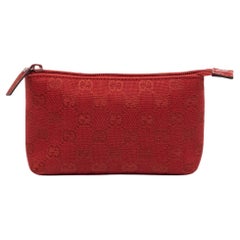 Gucci Red GG Canvas Cosmetic Pouch