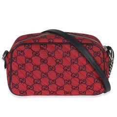 Gucci Red GG Diagonal Quilted Canvas Small GG Marmont Camera Bag