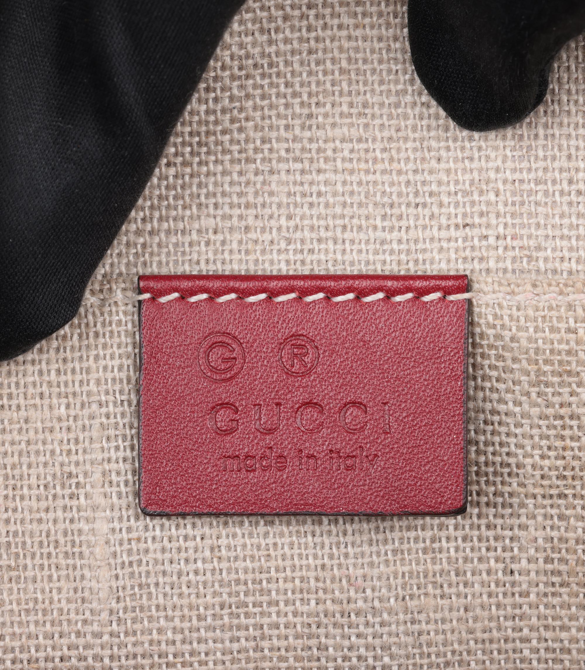 Gucci Red GG Embossed Microguccissima Calfskin Leather Mini Bree Messenger 4