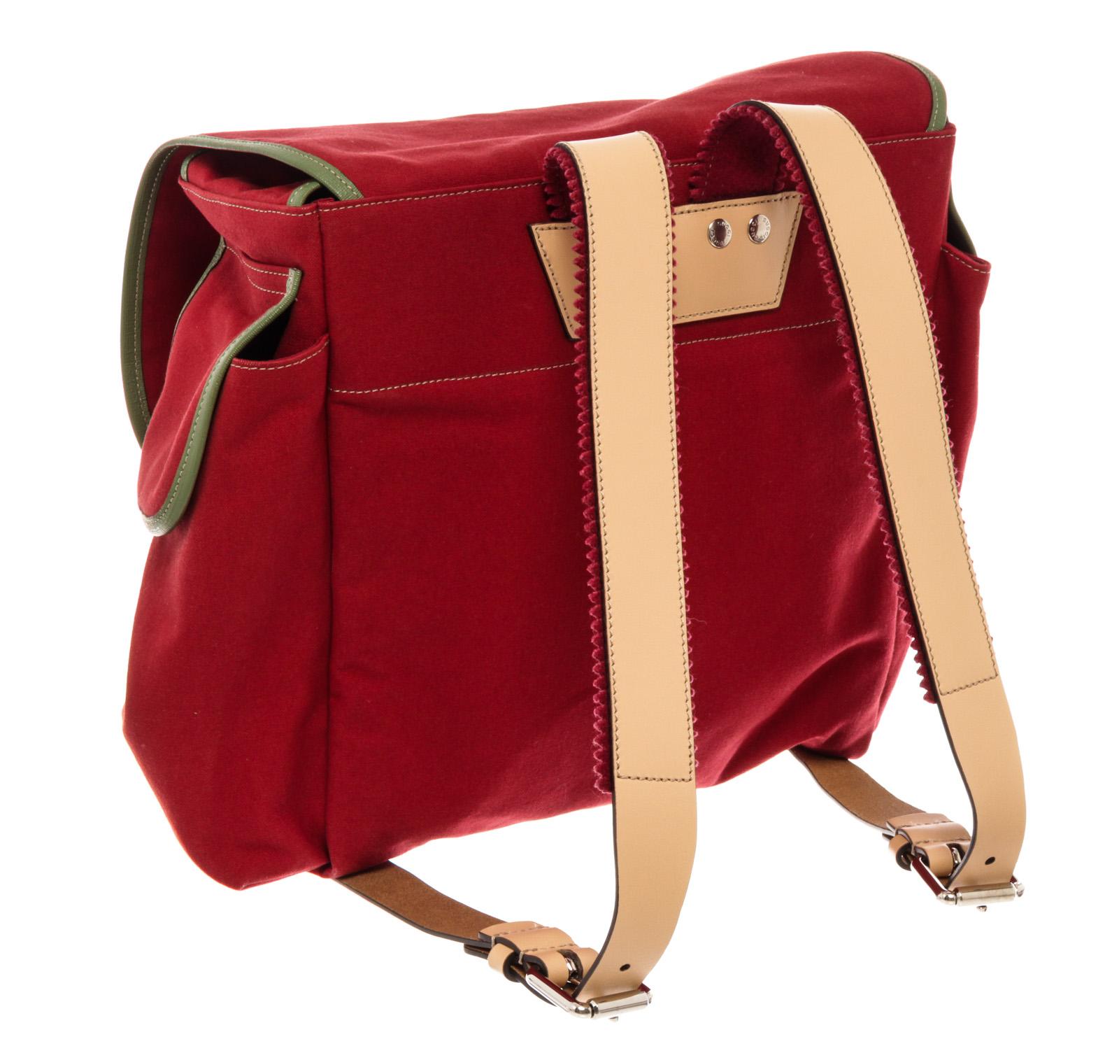 Zaino da tennis per bambini in tela ricamata Gucci Red GG in vendita 2