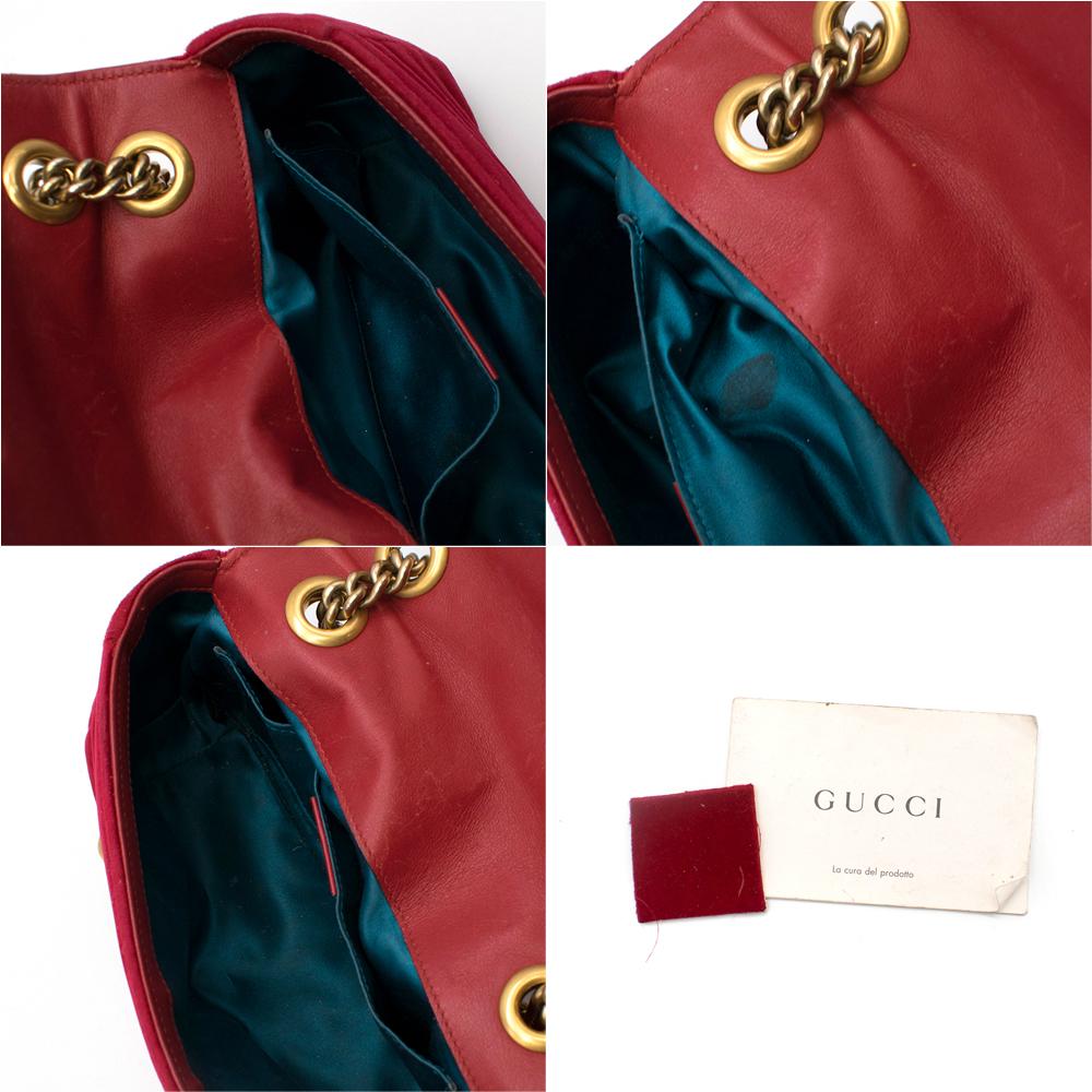 Women's or Men's Gucci Red GG Marmont Mini Velvet Bag