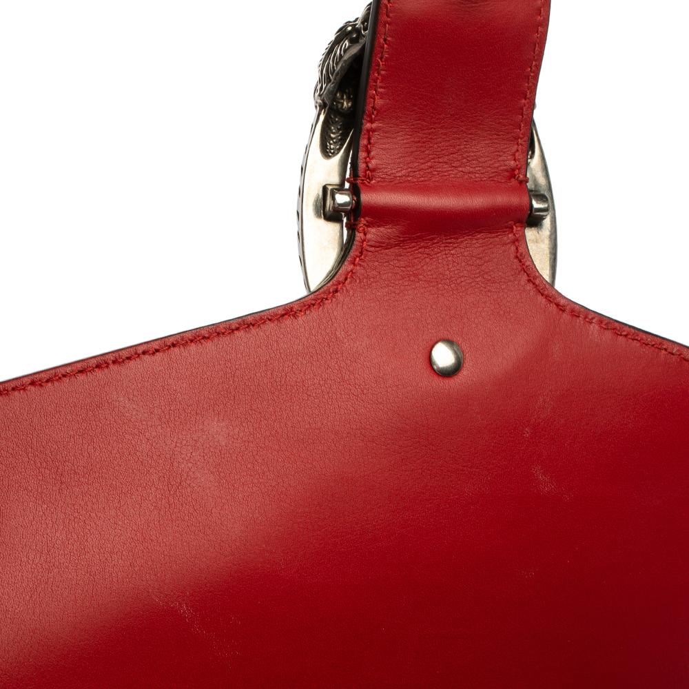 Gucci Red GG Supreme Canvas and Leather Medium Dionysus Arabesque Shoulder Bag 2