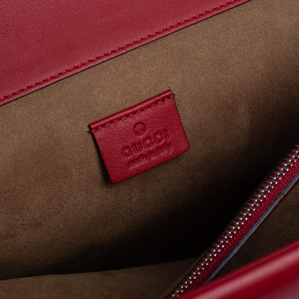 Brown Gucci Red GG Supreme Canvas and Leather Medium Dionysus Arabesque Shoulder Bag