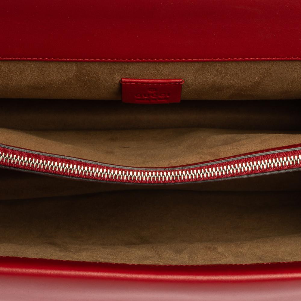 Gucci Red GG Supreme Canvas and Leather Medium Dionysus Arabesque Shoulder Bag In New Condition In Dubai, Al Qouz 2