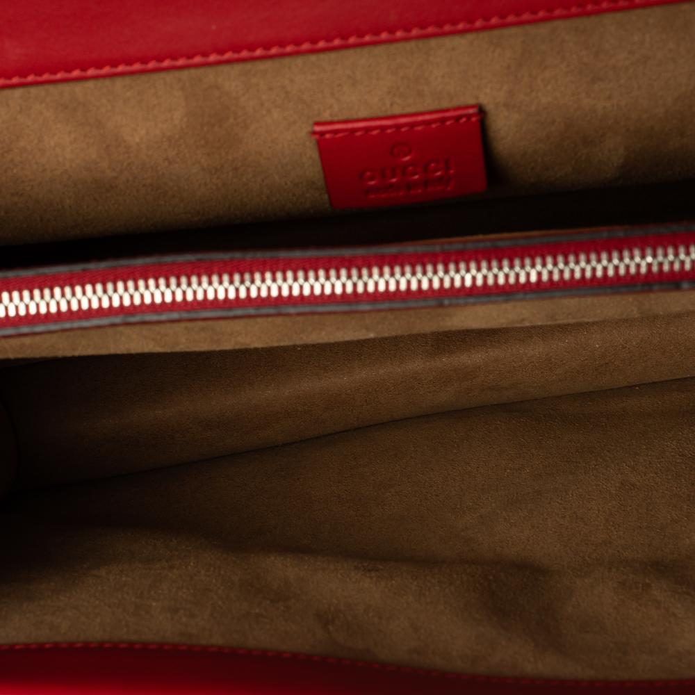 Women's Gucci Red GG Supreme Canvas and Leather Medium Dionysus Arabesque Shoulder Bag