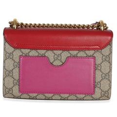 Gucci Red GG Supreme Canvas Small Padlock Shoulder Bag