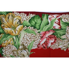 Gucci Red Green Floral Scarves 1990s