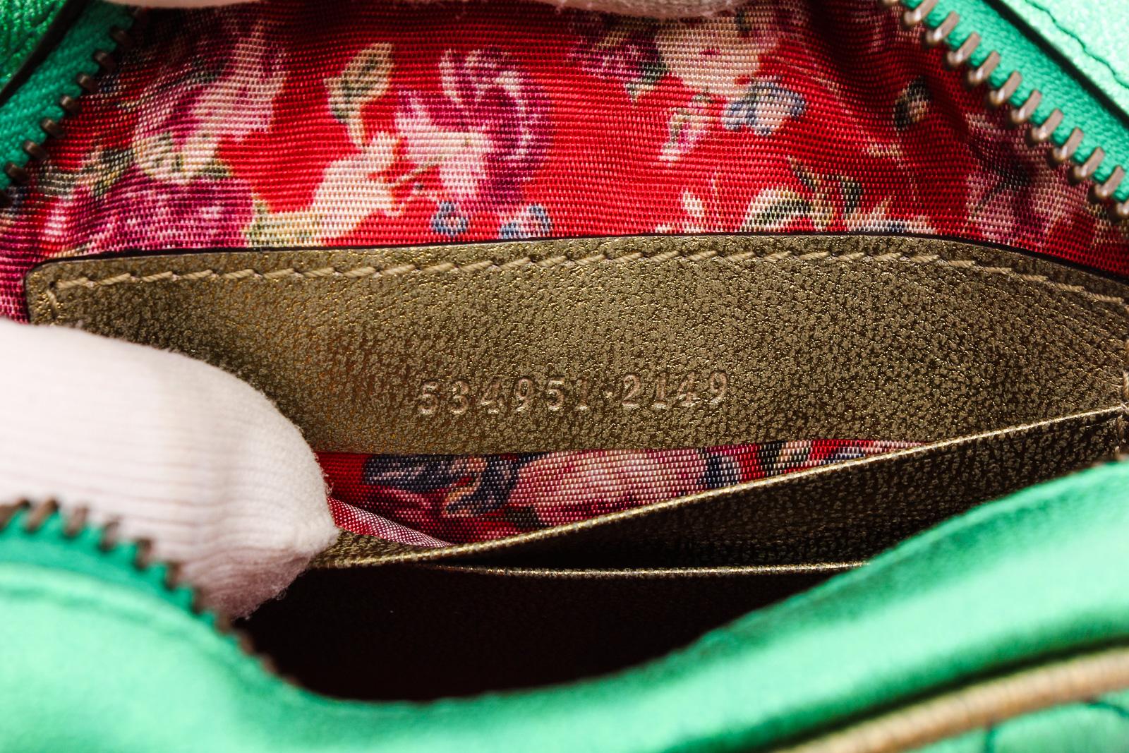 green metallic bag