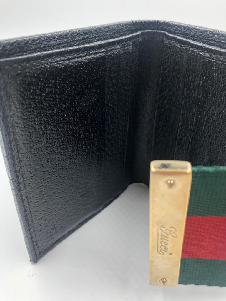 Gucci Red and Green Stripe Small Wallet For Sale at 1stdibs