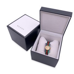 Gucci Red Green Striped Plexi Web Watch 143.5 Skeleton Dial
