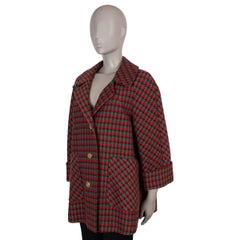 GUCCI red green wool 2021 HOUNDSTOOCH PEACOAT Coat Jacket 40 S