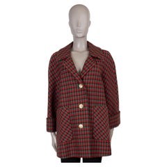 GUCCI red green wool 2021 HOUNDSTOOCH PEACOAT Coat Jacket 40 S
