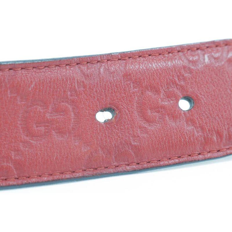 Gucci Red Guccissima Embossed Leather 95/38 1gk0122 Belt 4