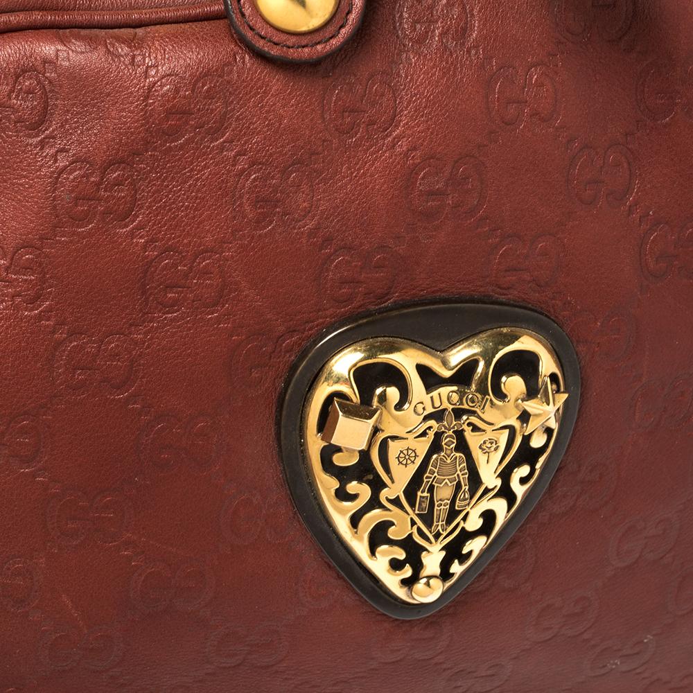 Gucci Red Guccissima Leaher Small Babouska Crest Dome Bag 1