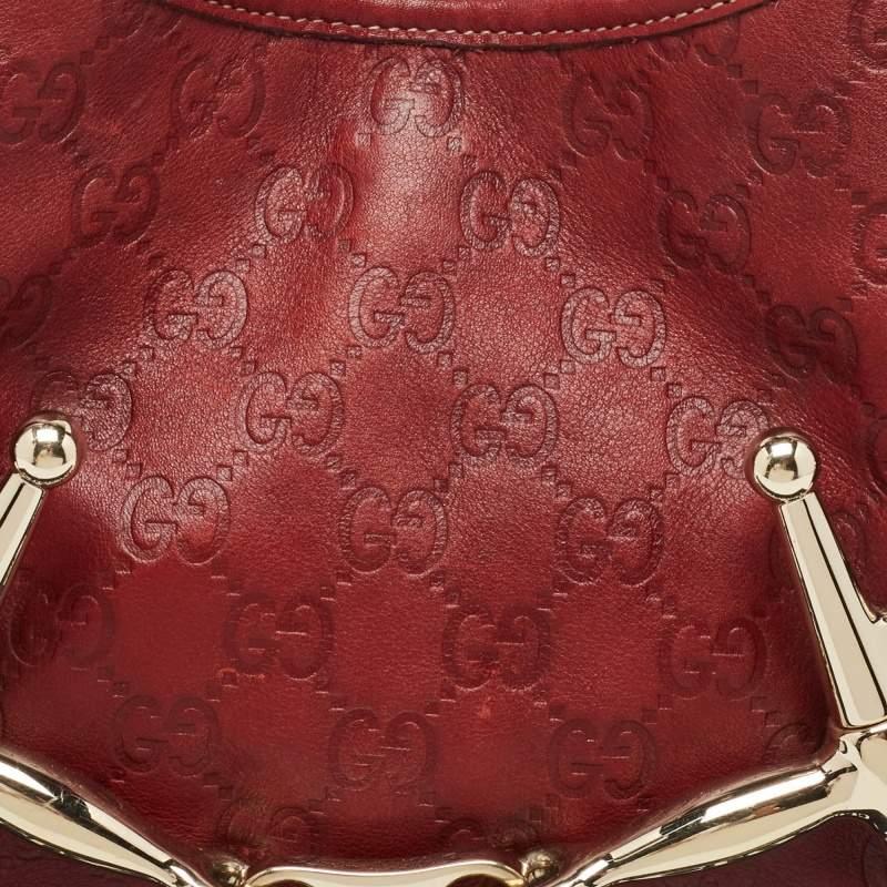 Women's Gucci Red Guccissima Leather 85th Anniversary Hobo