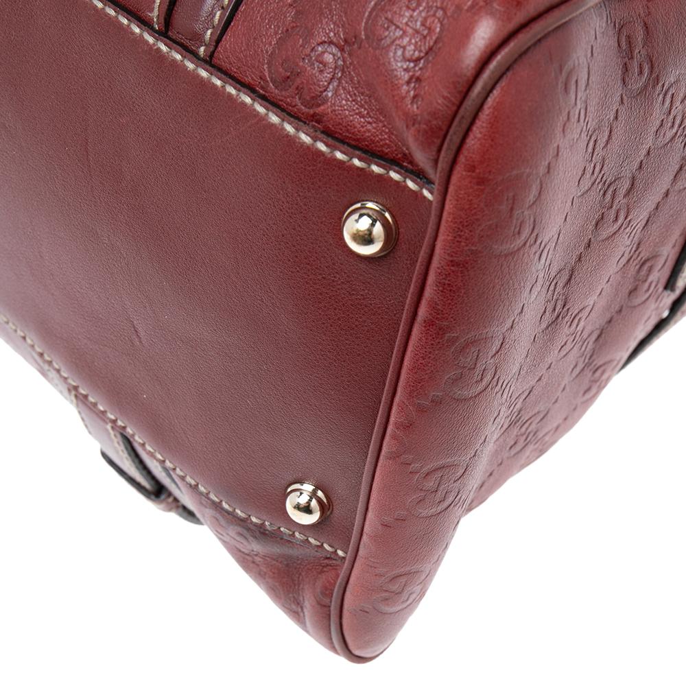 Gucci Red Guccissima Leather 85th Anniversary Medium Boston Bag For Sale 3