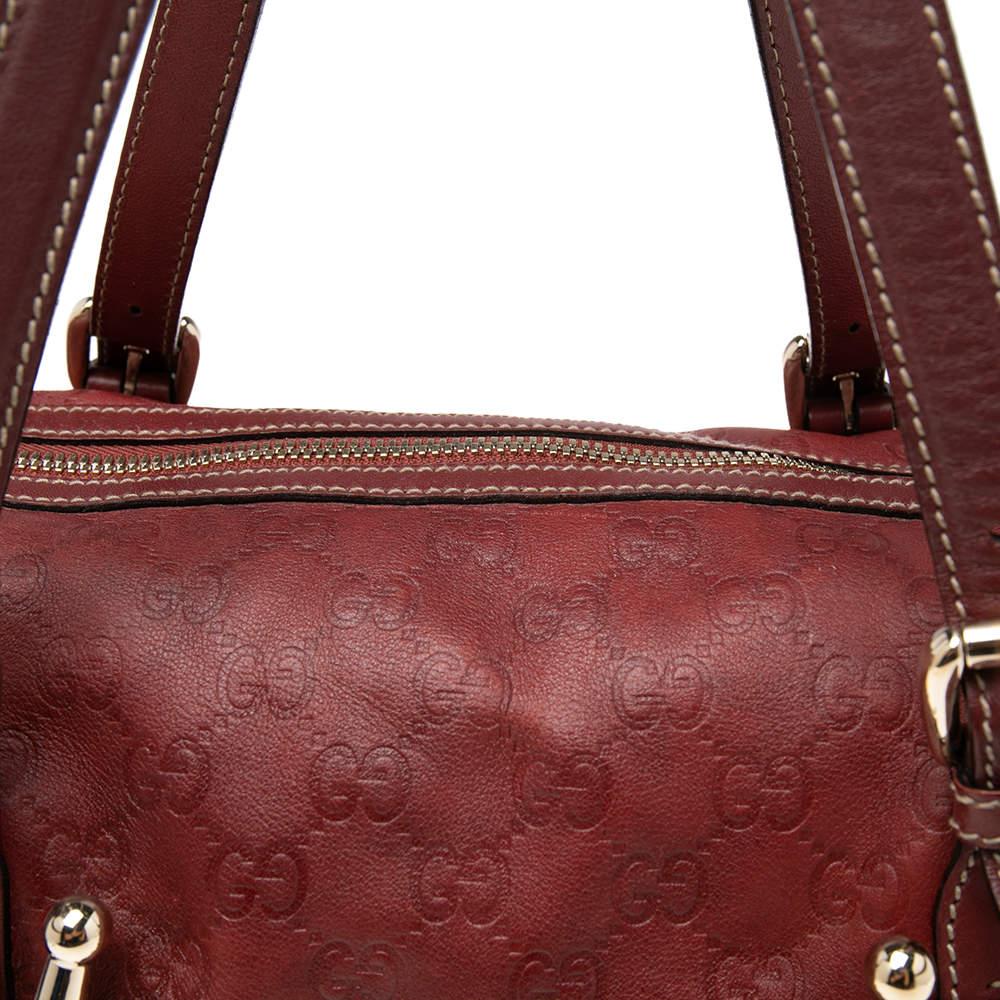 Gucci Red Guccissima Leather 85th Anniversary Medium Boston Bag For Sale 8