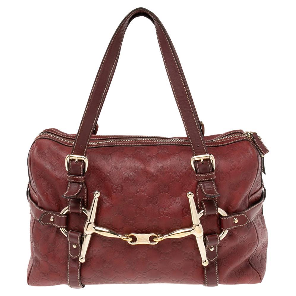 Gucci Red Guccissima Leather 85th Anniversary Medium Boston Bag For Sale
