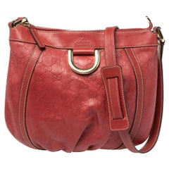 Gucci Red Guccissima Leather Abbey D-Ring Hobo