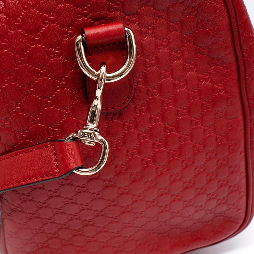 Gucci Red Guccissima Leather Boston Bag In Excellent Condition For Sale In London, GB