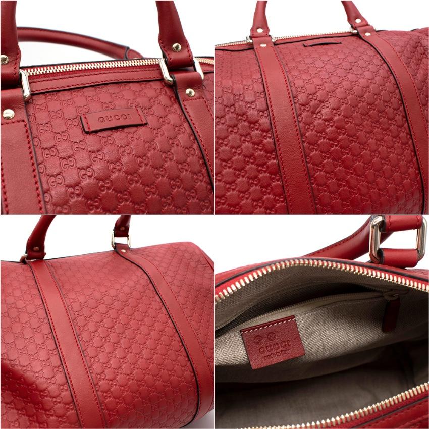 Gucci Red Guccissima Leather Boston Bag For Sale 1