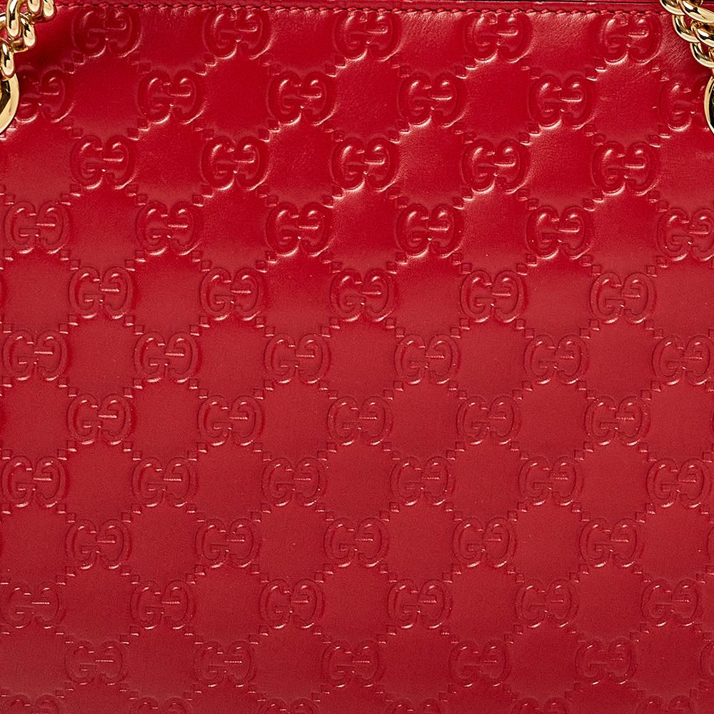 Gucci Red Guccissima Leather Chain Strap Shoulder Bag 6