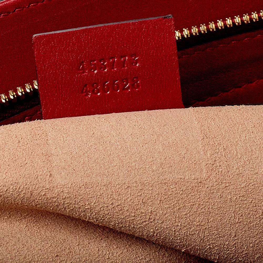 Gucci Red Guccissima Leather Chain Strap Shoulder Bag 2