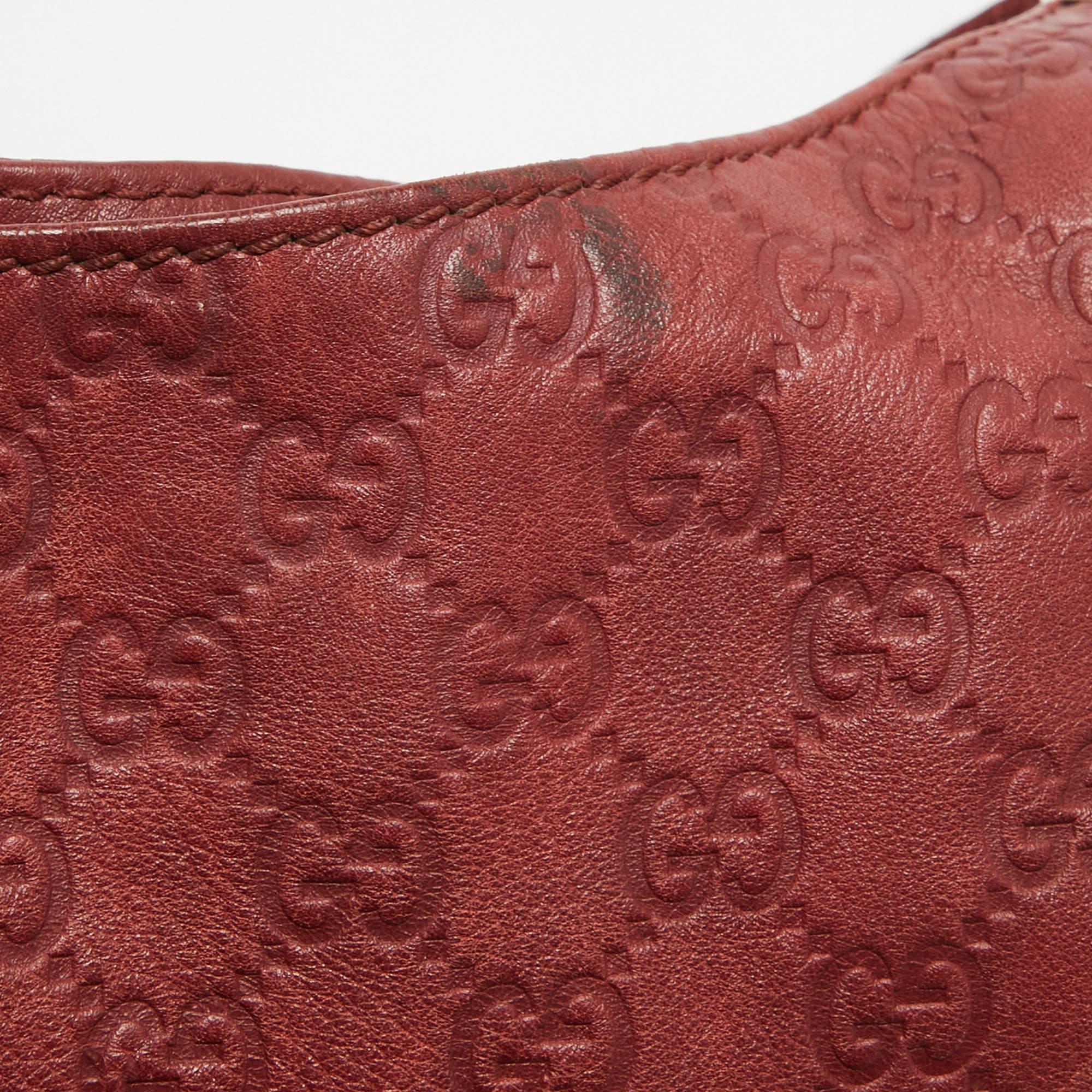 Gucci Red Guccissima Leather Charlotte Hobo For Sale 3