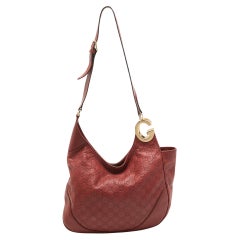 Gucci Charlotte Hobo en cuir rouge Guccissima