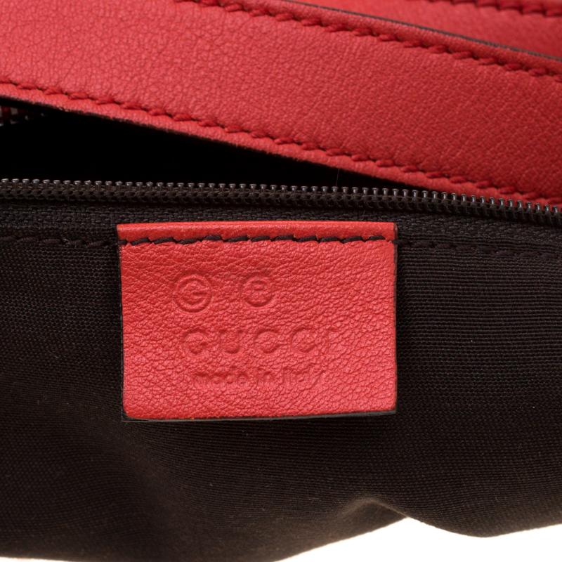 Gucci Red Guccissima Leather Charm Hobo 3