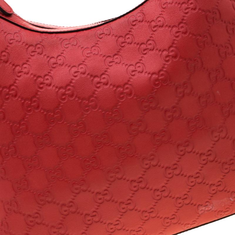 Gucci Red Guccissima Leather Charm Hobo 5