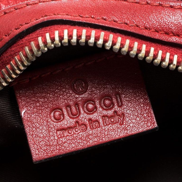 Gucci Red Guccissima Leather Cosmetic Pouch at 1stDibs