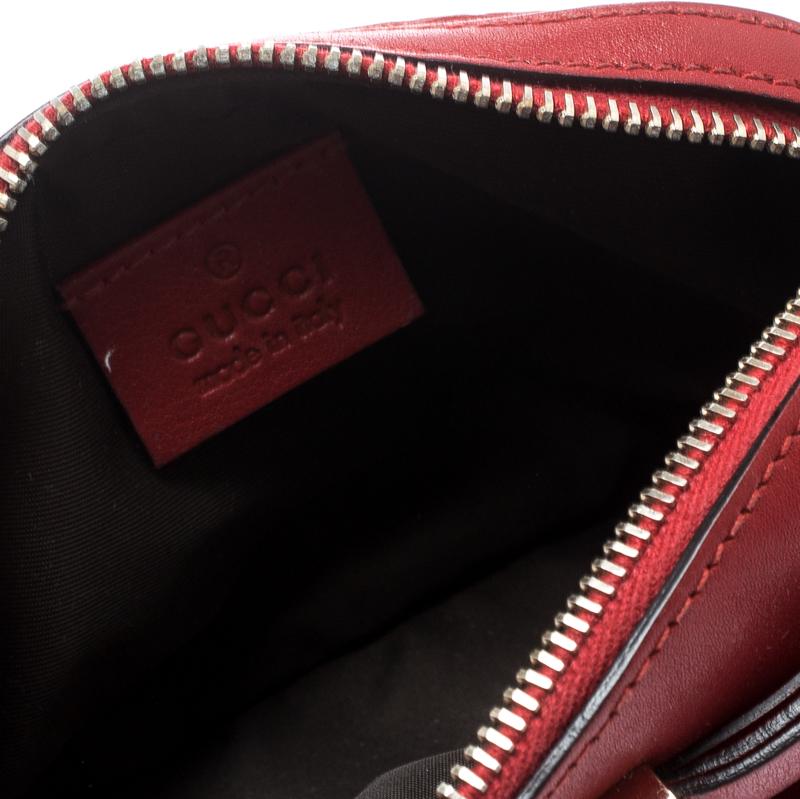 Gucci Red Guccissima Leather Cosmetic Pouch 1